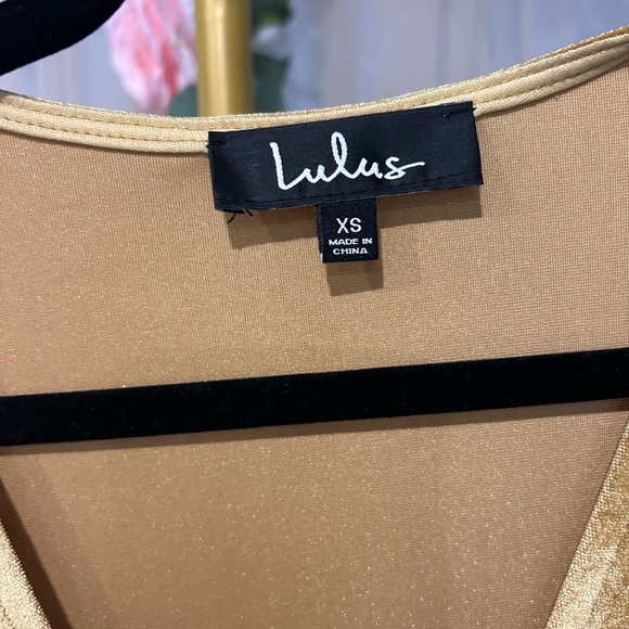 Lulus Amour Golden Yellow Velvet High-Low Wrap Dress - Picture 9 of 9